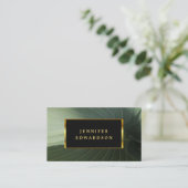 Carte De Visite Modern grean leaf black and gold professional (Debout devant)