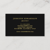 Carte De Visite Modern grean leaf black and gold professional (Dos)