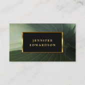 Carte De Visite Modern grean leaf black and gold professional (Devant)