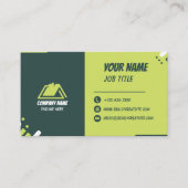 Carte De Visite Modern Green and White Professional Business Card (Devant)