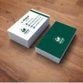 Carte De Visite Modern Green and White QR Code Business Card