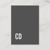 Carte De Visite Modern Grey Texture Beige Bold White Monogram (Devant)