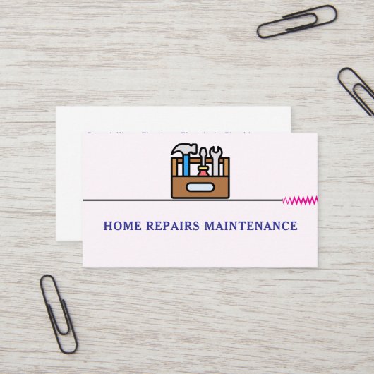 Carte De Visite Modern handyman construction custom logo (Devant/Arrière en situation)