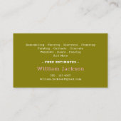 Carte De Visite Modern handyman construction custom logo (Dos)