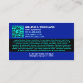 Carte De Visite Modern Heating & Cooling AC Logo | Black Blue HVAC (Dos)