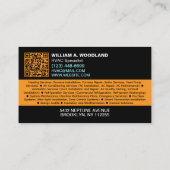 Carte De Visite Modern Heating & Cooling Logo Services, Black HVAC (Dos)