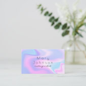 Carte De Visite Modern holographic makeup artist pastel rainbow (Debout devant)