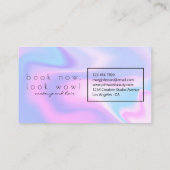 Carte De Visite Modern holographic makeup artist pastel rainbow (Dos)
