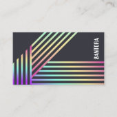 Carte De Visite Modern Holographic Stripe QR Business Card (Devant)