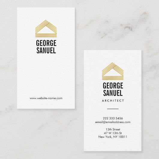 Carte De Visite Modern Home Design Custom Abstract Logo (Devant / Derrière)