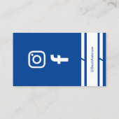 Carte De Visite Modern Home Logo Social Media QR Code Blue (Dos)