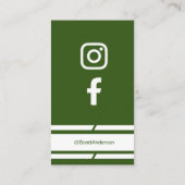 Carte De Visite Modern Home Logo Social Media QR Code Green (Dos)