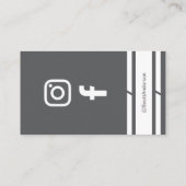 Carte De Visite Modern Home Logo Social Media QR Code Grey (Dos)