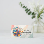 Carte De Visite Modern House Cleaning Maid Service Housekeeping (Debout devant)