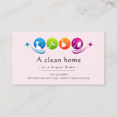 Carte De Visite Modern House Cleaning Service (Devant)