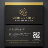 Carte De Visite Modern HVAC Technician QR Code