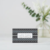 Carte De Visite Modern Knit Pattern Business Card (Debout devant)