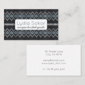 Carte De Visite Modern Knit Pattern Business Card (Devant / Derrière)