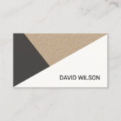 Carte De Visite Modern Kraft Paper Grey White Geometric Consultant (Devant)