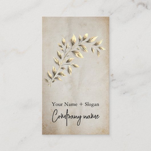 Carte De Visite Modern Kraft Printed Gold Leaf  (Devant)