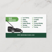 Carte De Visite Modern Landscaping Lawn Mowing White & Green (Dos)