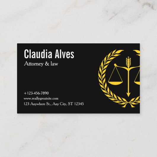 Carte De Visite Modern Law & Justice Business Card | Attorney (Dos)