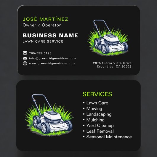 Carte De Visite Modern Lawn Care and Maintenance