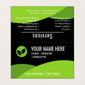 Carte De Visite Modern Lawn Care Landscaping (Extérieur déplié)