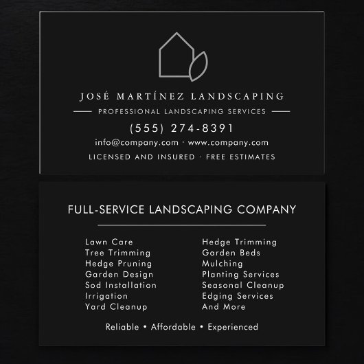 Carte De Visite Modern Lawn Care Services