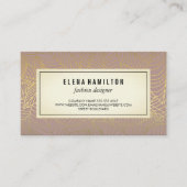 Carte De Visite Modern Leaves Gold Line Pattern (Devant)