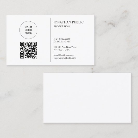 Carte De Visite Modern Logo And QR Code Template Connect With Us (Devant / Derrière)