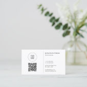 Carte De Visite Modern Logo And QR Code Template Connect With Us (Debout devant)