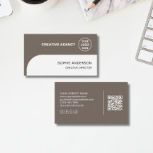 Modern Logo QR Creative Agency Taupe