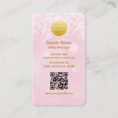 Carte De Visite Modern Luxe Pink Bokeh Balls QR Code (Devant)