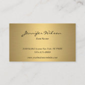 Carte De Visite Modern Luxury Black & Gold Parties scintillant Pla (Dos)