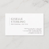 Carte De Visite Modern Luxury Minimalist Professional Black White (Devant)