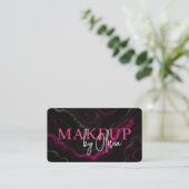 Carte De Visite Modern Makeup Artist Business Card with QR Code (Debout devant)