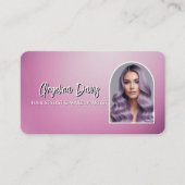Carte De Visite Modern makeup bold purple photo qr code (Devant)