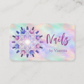 Carte De Visite Modern Manicurist Iridescent Opal Stylish Business (Devant)