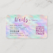 Carte De Visite Modern Manicurist Iridescent Opal Stylish Business (Dos)