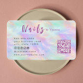 Carte De Visite Modern Manicurist Iridescent Opal Stylish Business