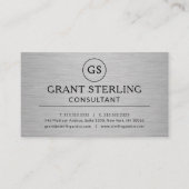 Carte De Visite Modern Metallic Consultant Luxury Monogram (Devant)