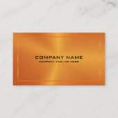 Carte De Visite Modern Metallic Orange Texture Black Typography (Devant)