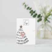 Carte De Visite Modern Minimal Christmas Tree Heart Necklace Logo (Debout devant)