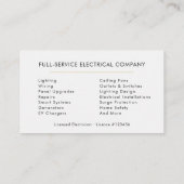 Carte De Visite Modern Minimal Electrician White Gold (Dos)