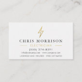 Carte De Visite Modern Minimal Electrician White Gold (Devant)