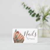 Carte De Visite Modern Minimal Nail Technician Manicurist (Debout devant)