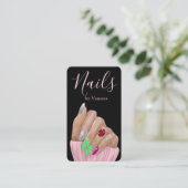 Carte De Visite Modern Minimal Nail Technician QR Code Chic (Debout devant)