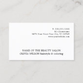 Carte De Visite Modern Minimal Pastel Bold Hair Salon (Dos)