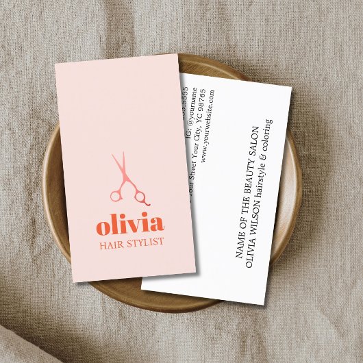Carte De Visite Modern Minimal Pastel Bold Hair Salon